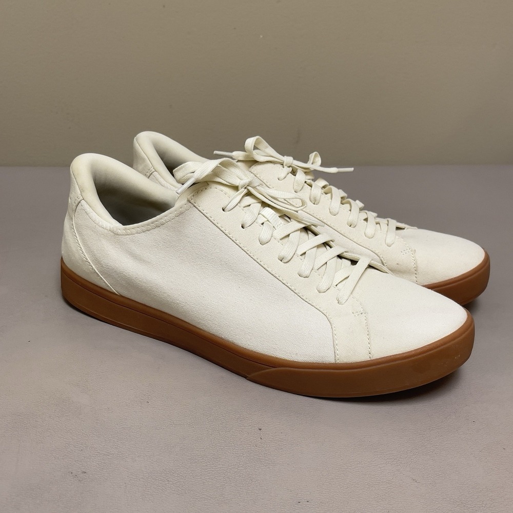 Kizik Irving Shoes Men 11.5 Wide Beige Canvas Hands Free Lace Up Walking Sneaker - Picture 1 of 14